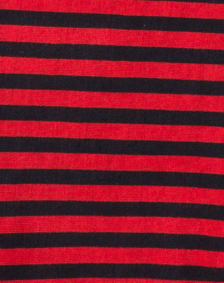 Image of Kimmy Bodycon Skirt in Mini Stripe Red and Black