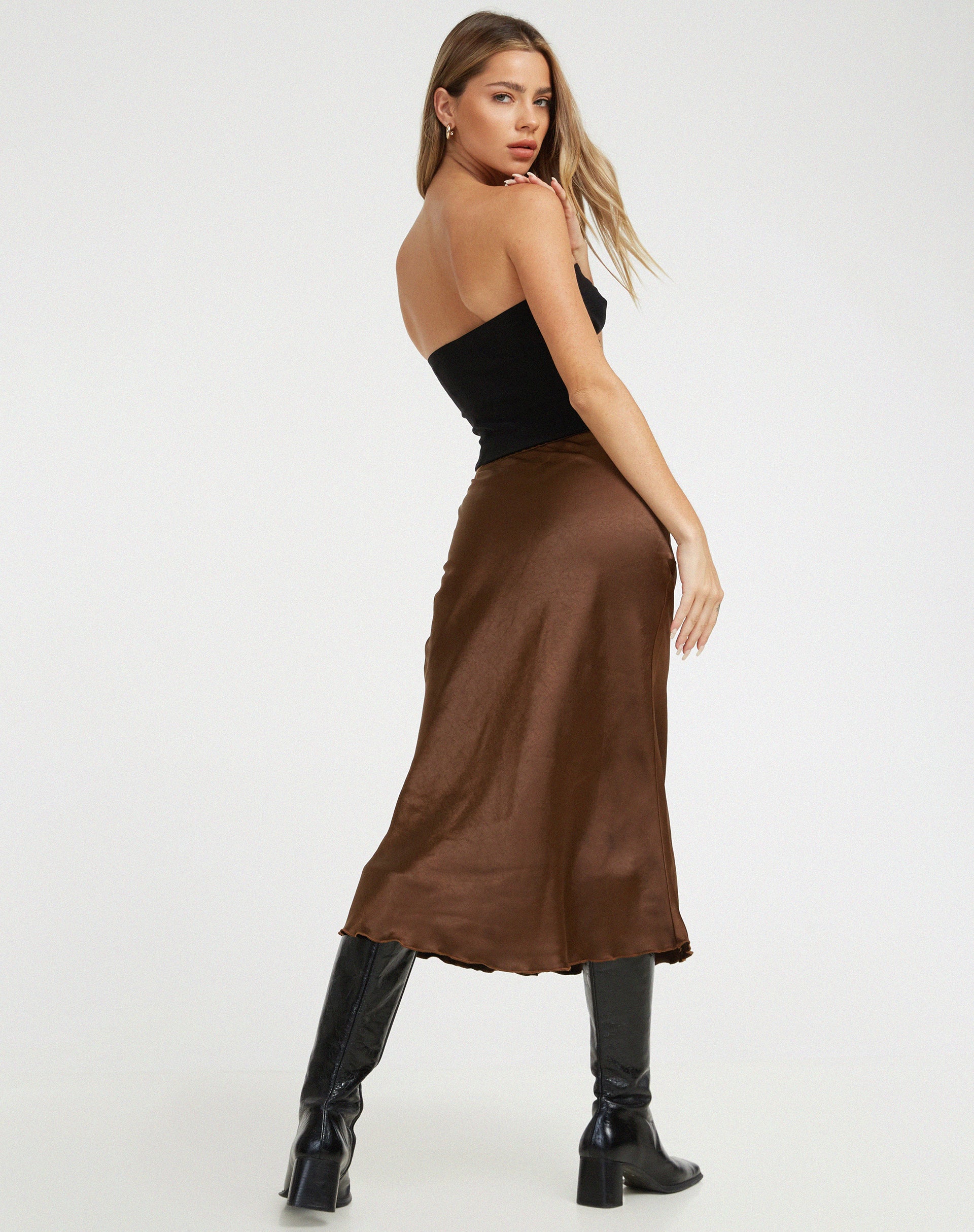 image of Goya Midi Skirt in Bitter Chocolate