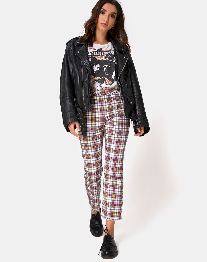 Image of Grava Trouser in Grunge Check Purple