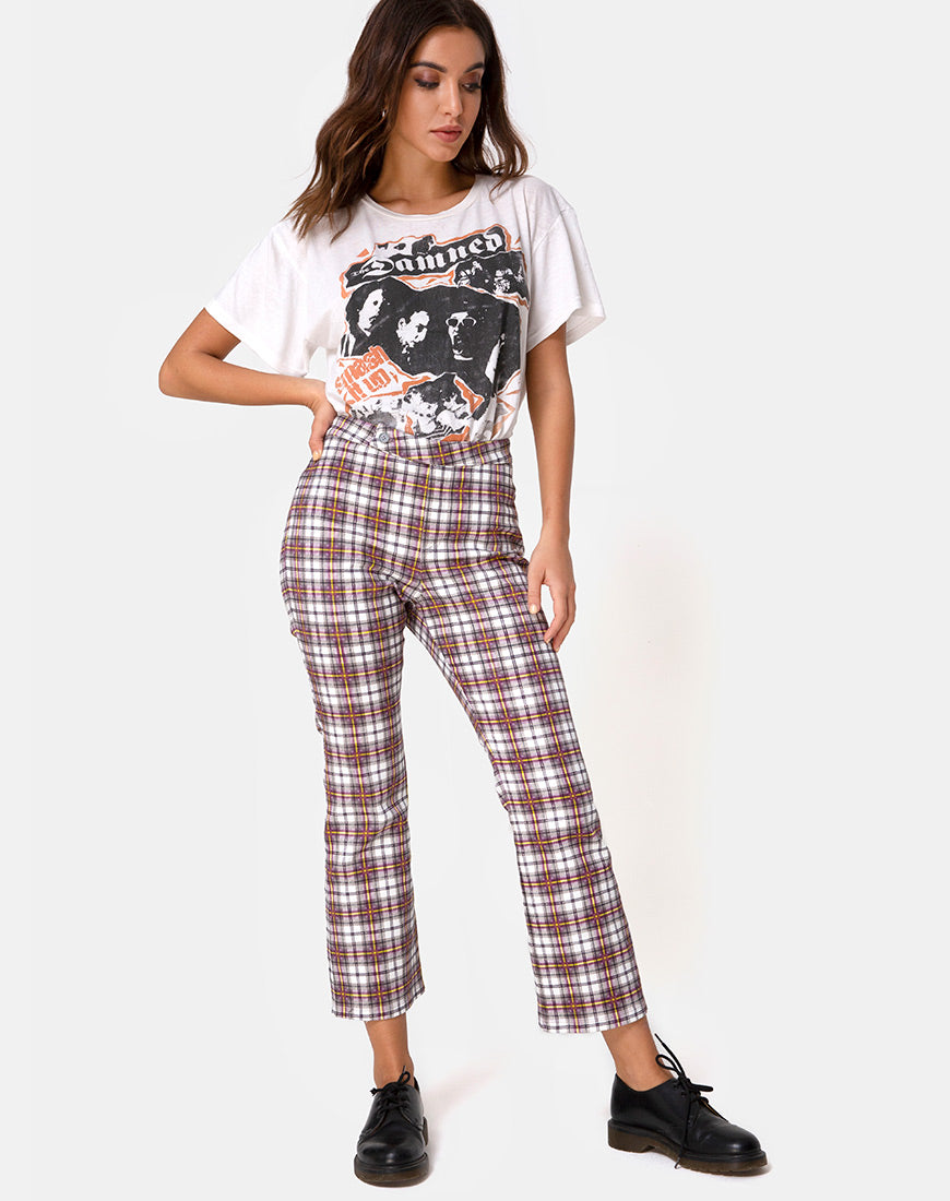 Image of Grava Trouser in Grunge Check Purple