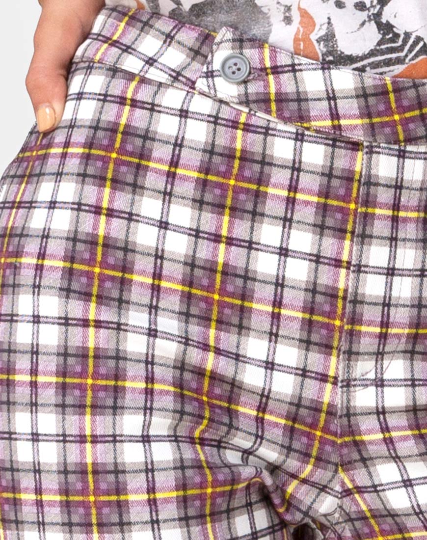Image of Grava Trouser in Grunge Check Purple