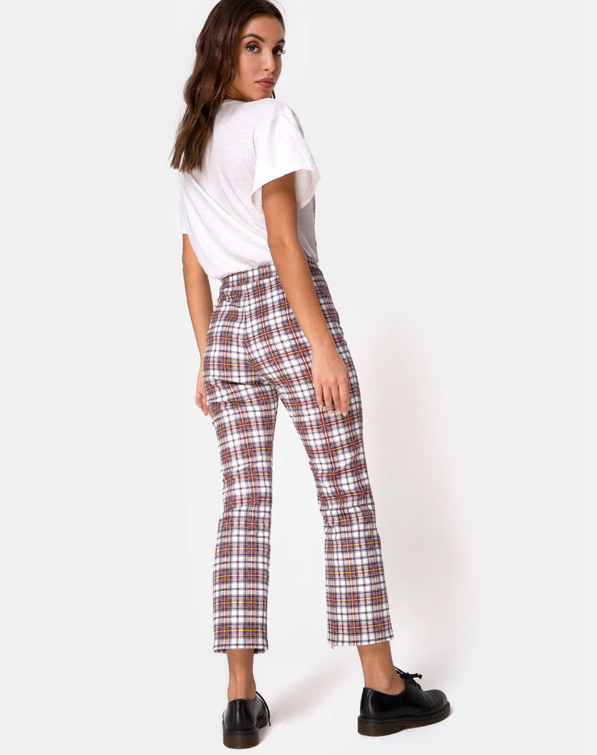 Grava Trouser in Grunge Check Purple
