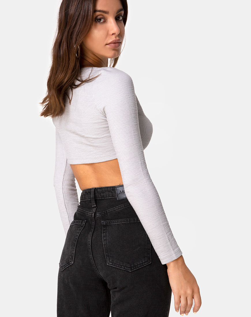 Image of Guan Crop Top in Rib Grey