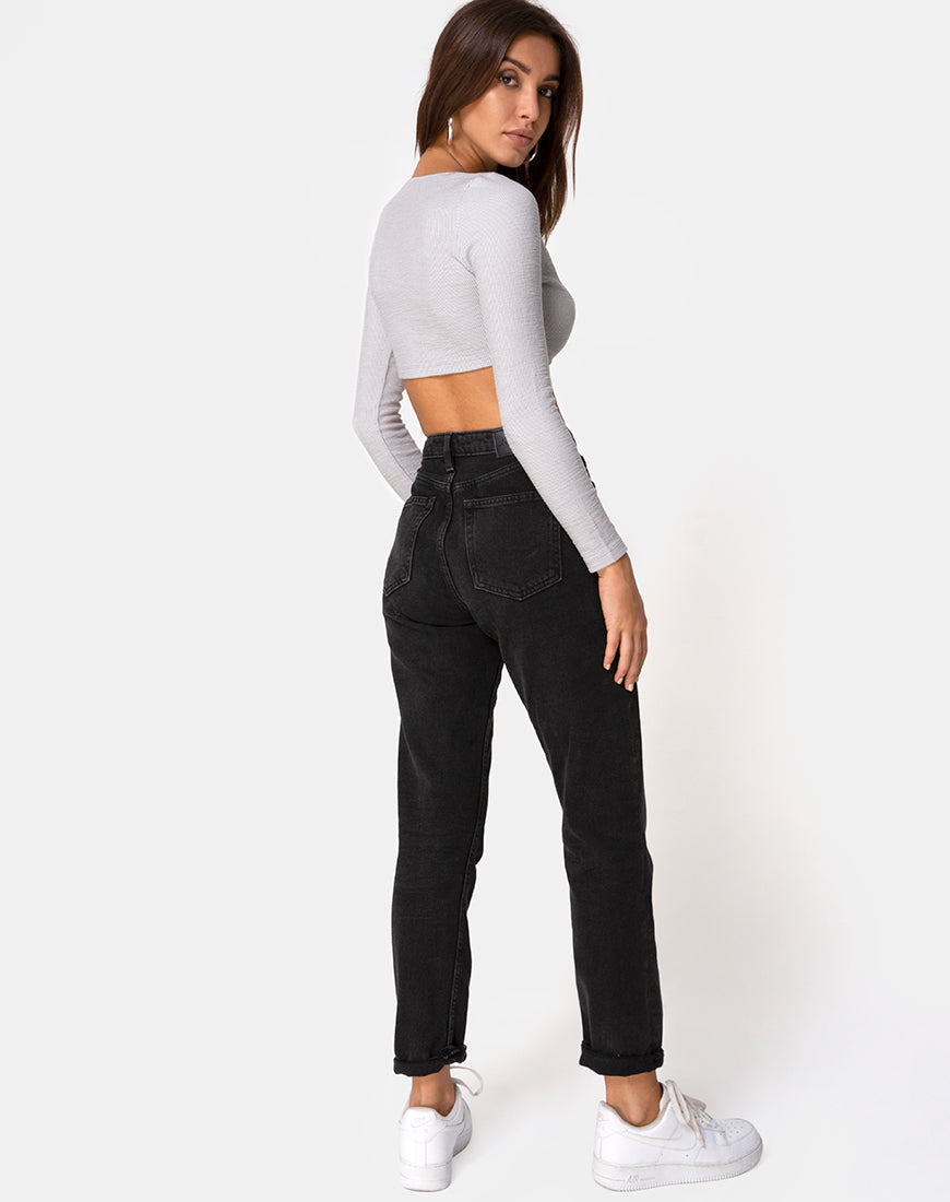 Image of Guan Crop Top in Rib Grey