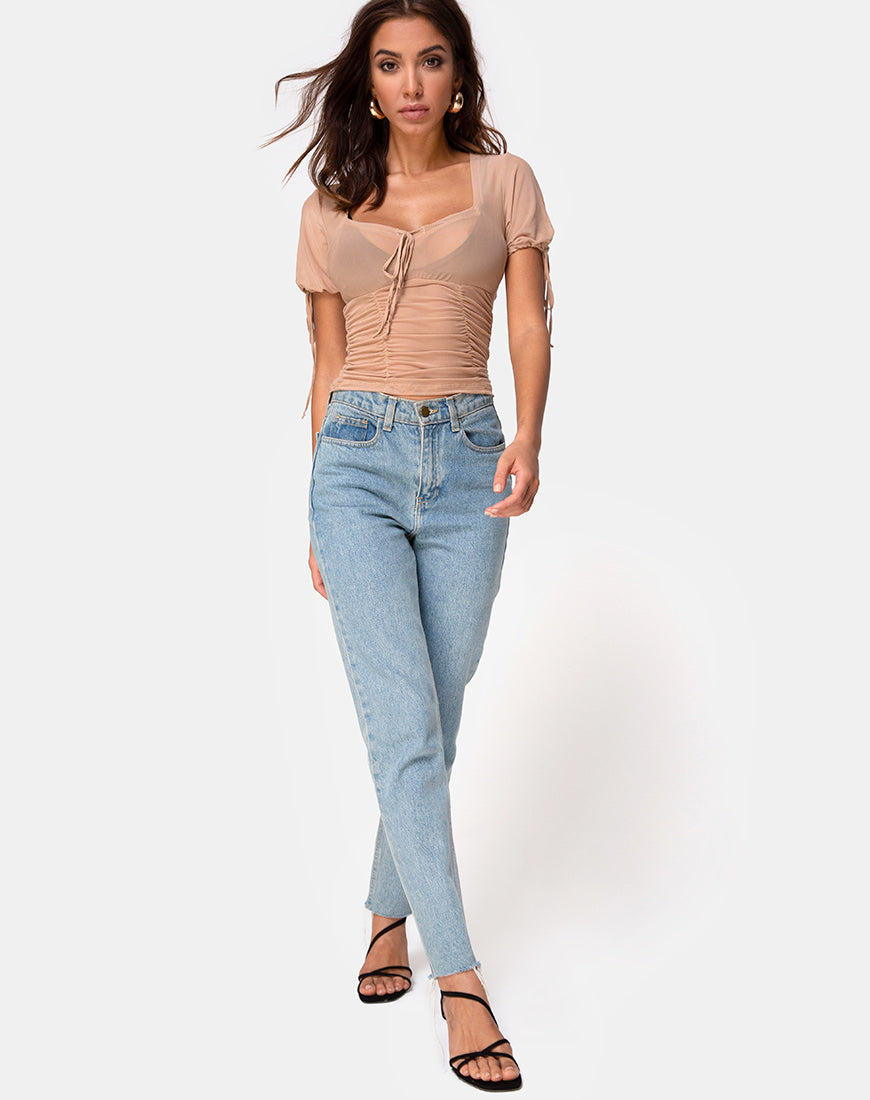 Image of Guinevre Top in Tan Net