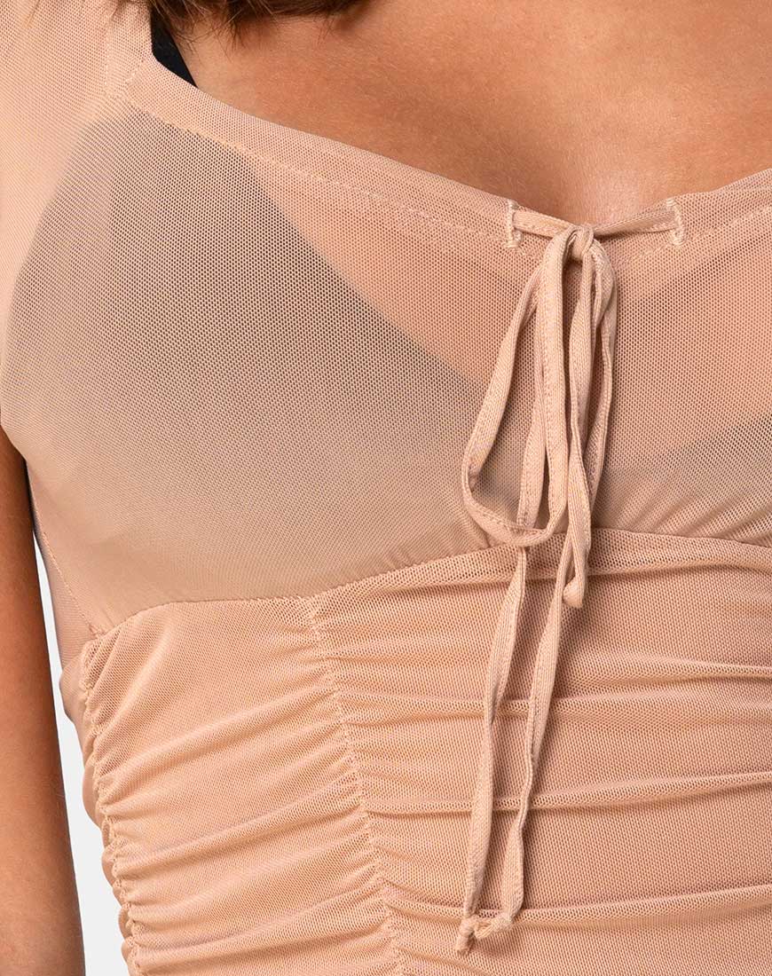 Image of Guinevre Top in Tan Net