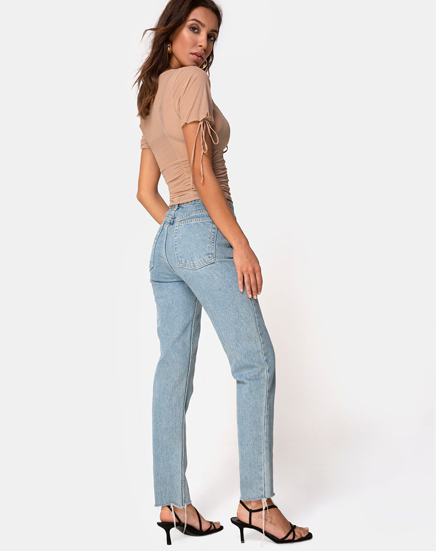 Image of Guinevre Top in Tan Net