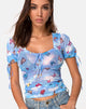 Image of Guinevre Top Mesh Blue Butterfly