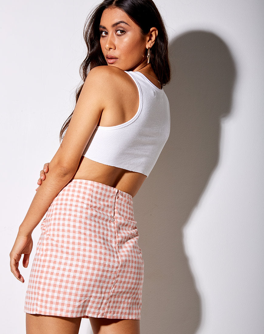 Image of Zila Mini Skirt in Pink Check