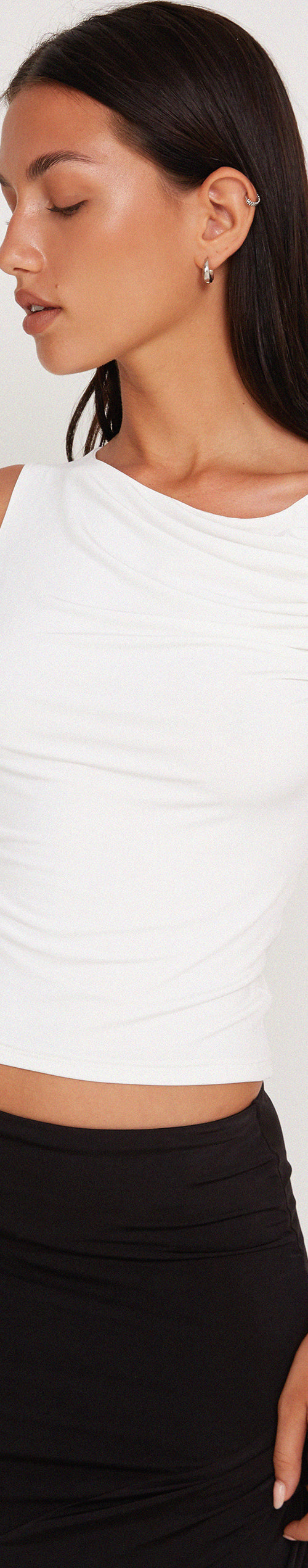 Image of Hagne Crop Vest Top in Off White