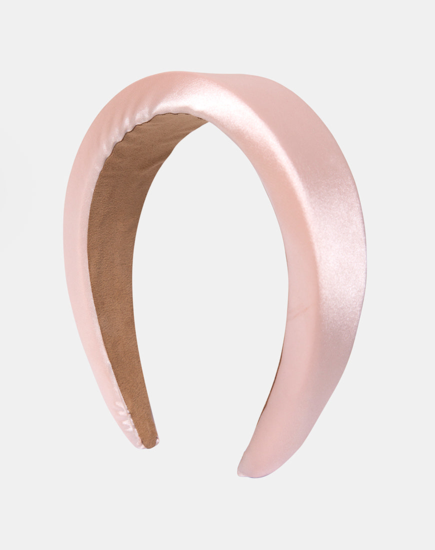 Image of Padded Headband in Satin Pink