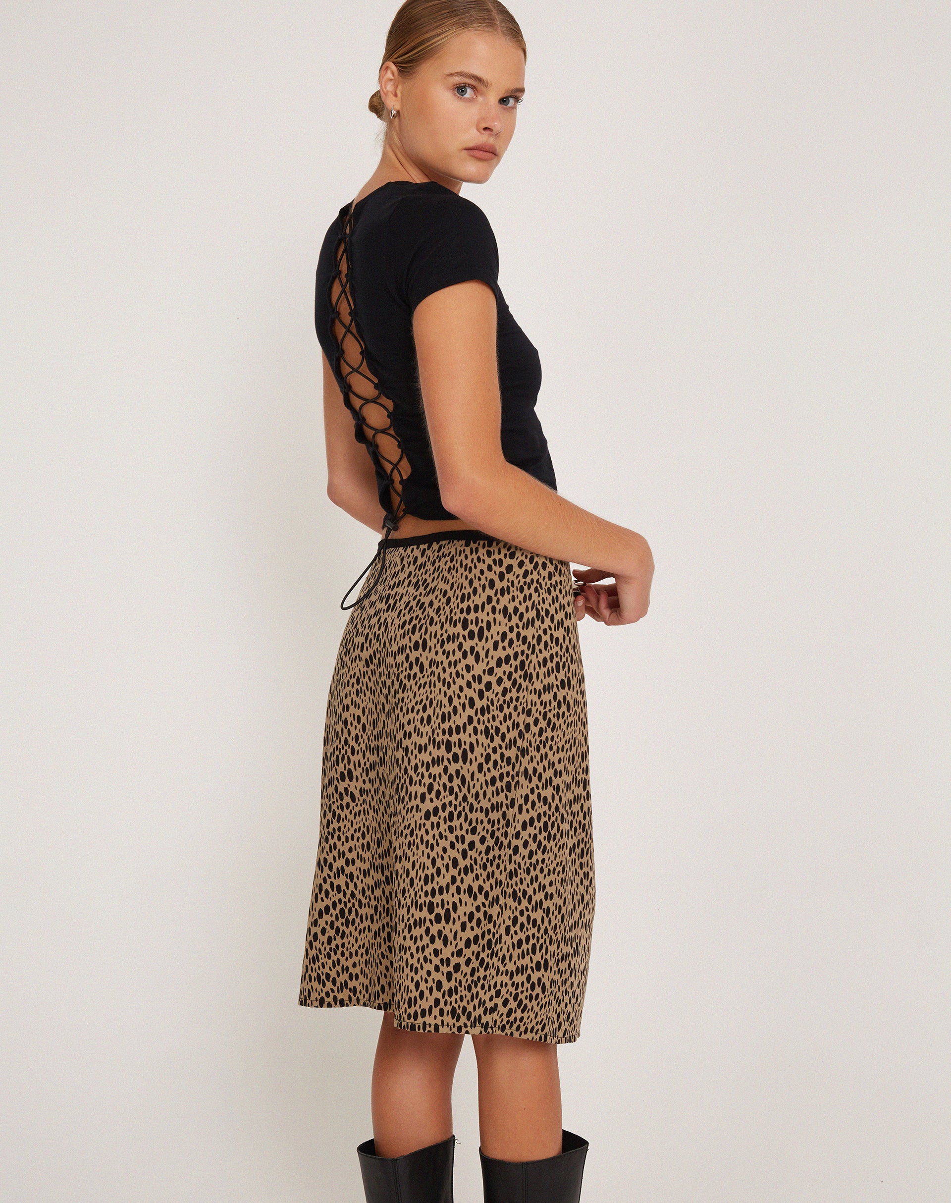Cheetah midi hotsell skirt girl