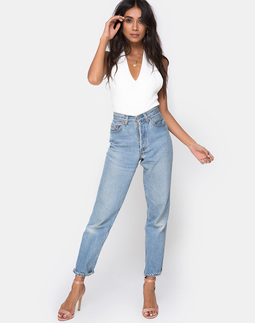 Image of Hata Bodice in Rib Ivory