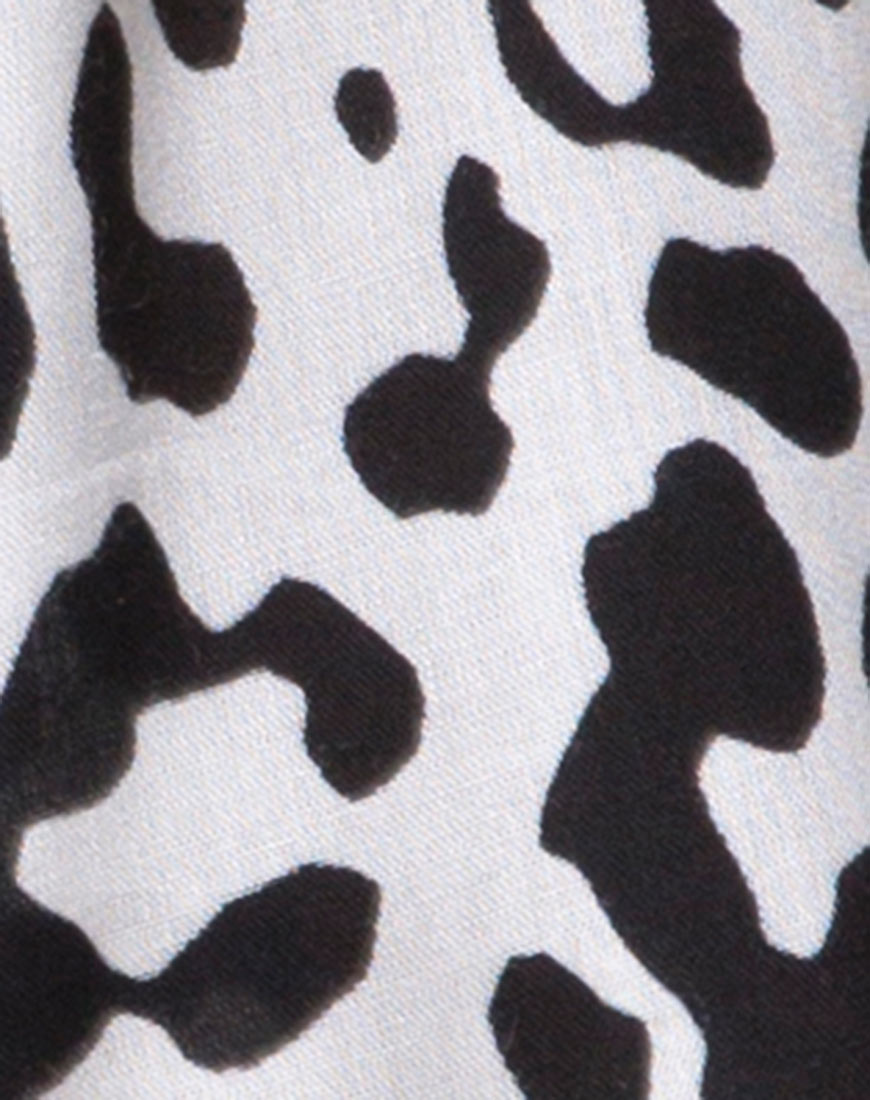 Image of Hawaiian Shirt in Mono Animal Grey and White