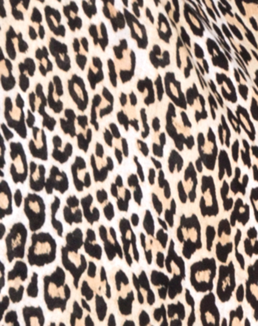 Image of Hawaiian Shirt in Rar Leopard Brown