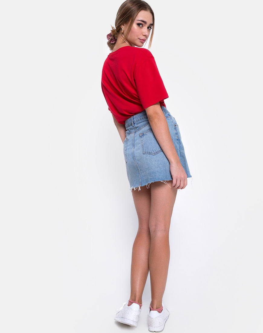 Image of Oversize Basic Tee in Heartbreaker Club Red