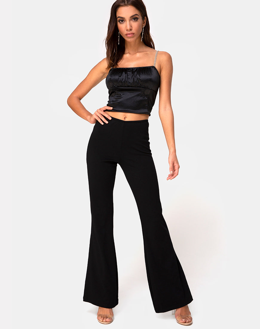 Image of Hearty Flare Trouser in Black Spandex