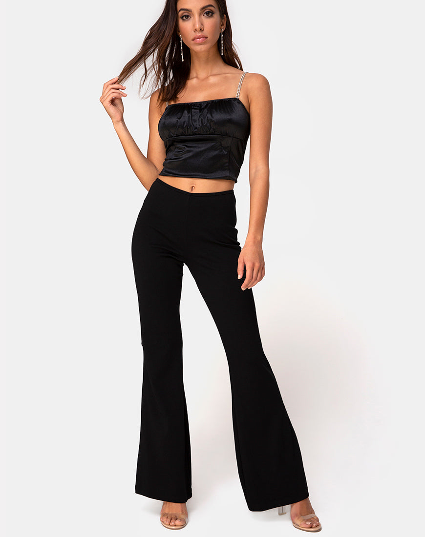 Image of Hearty Flare Trouser in Black Spandex