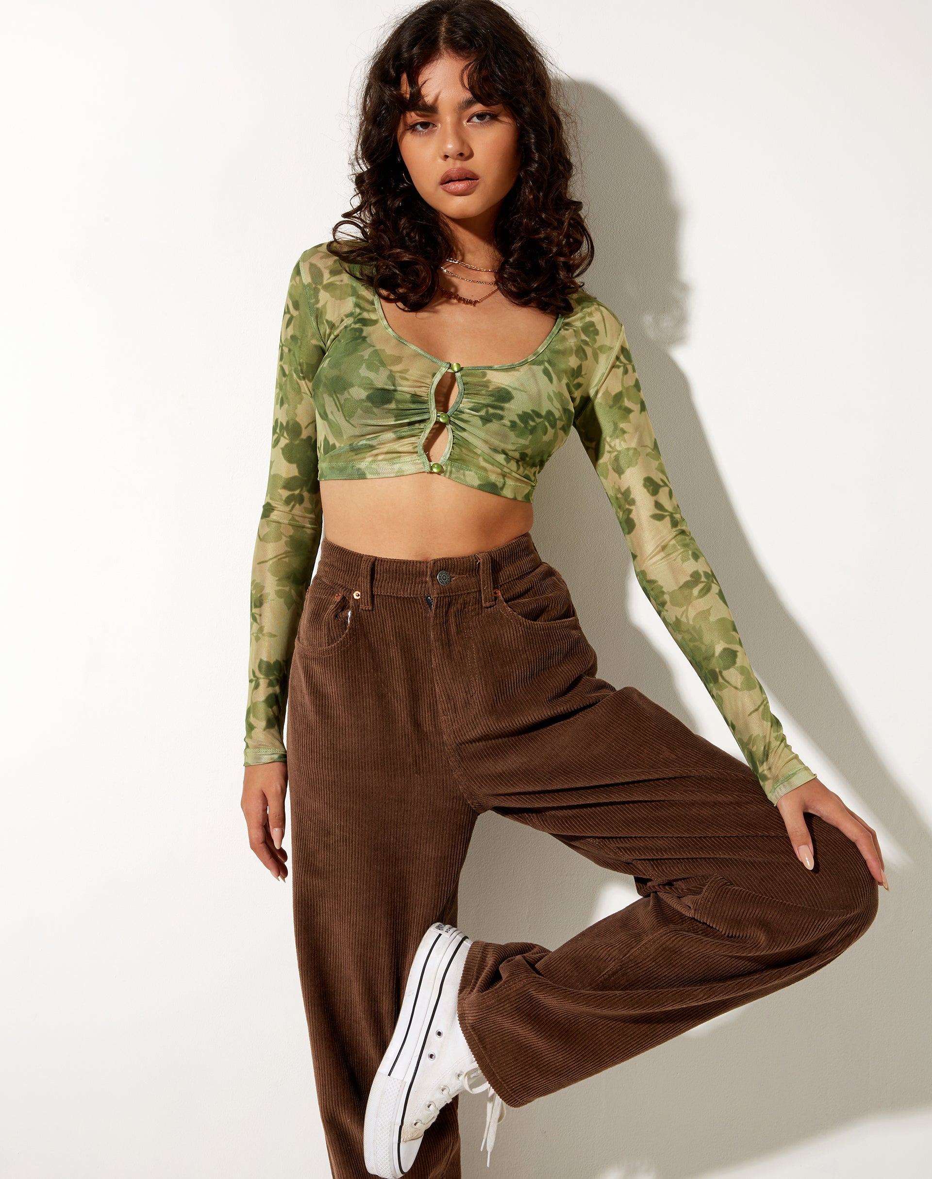 Image of Henru Cropped Cardi in Blurred Floral