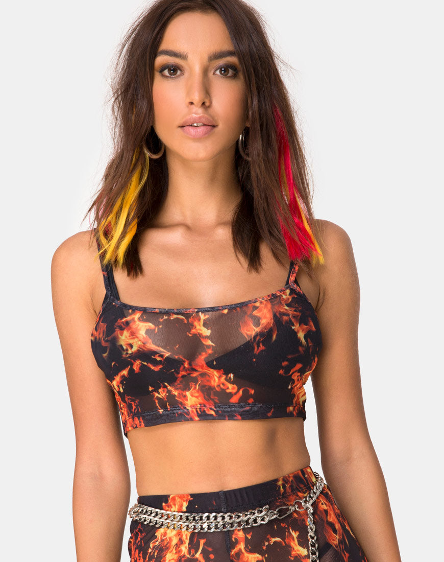 Image of Bliss Crop Top in Fire Mesh