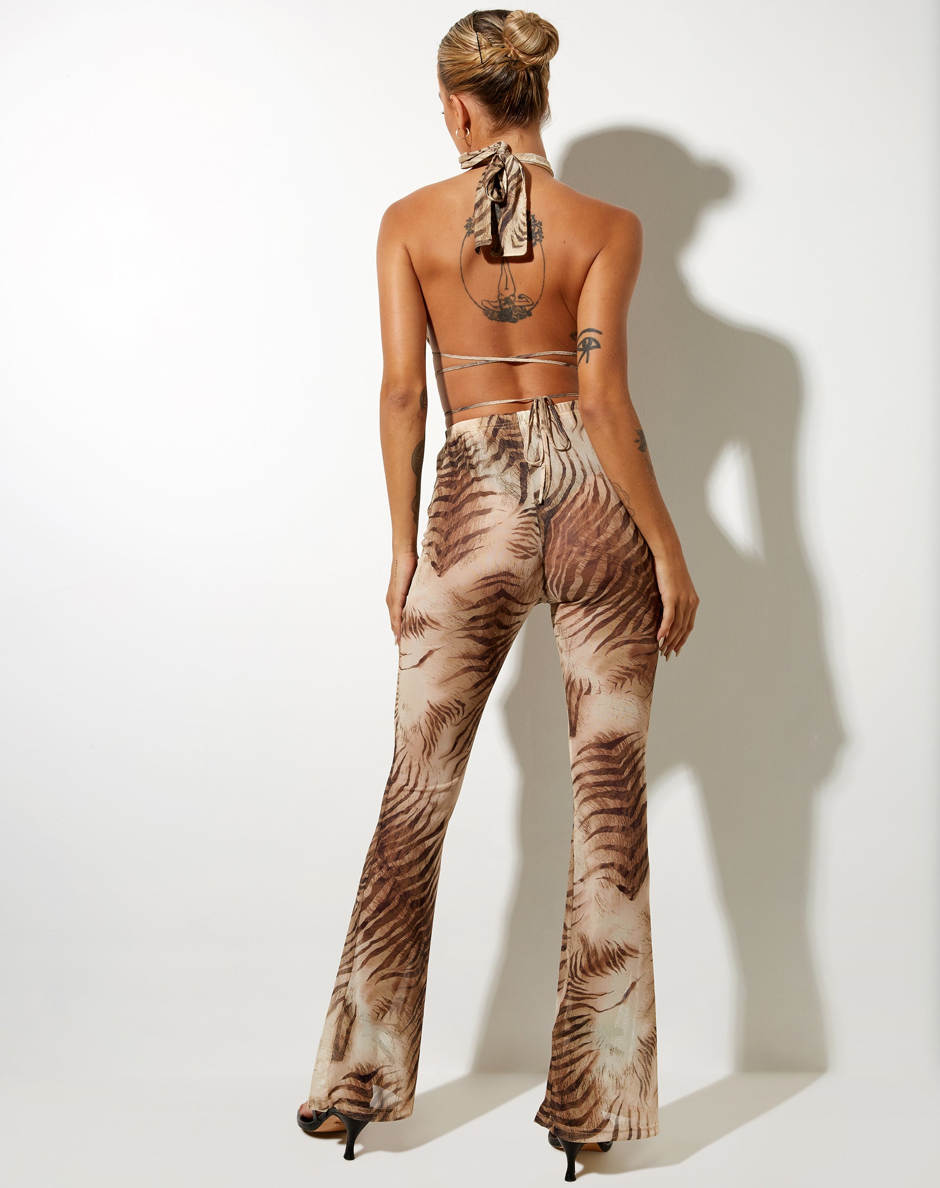 Image of Herlom Flare Trouser in Tiger Brown