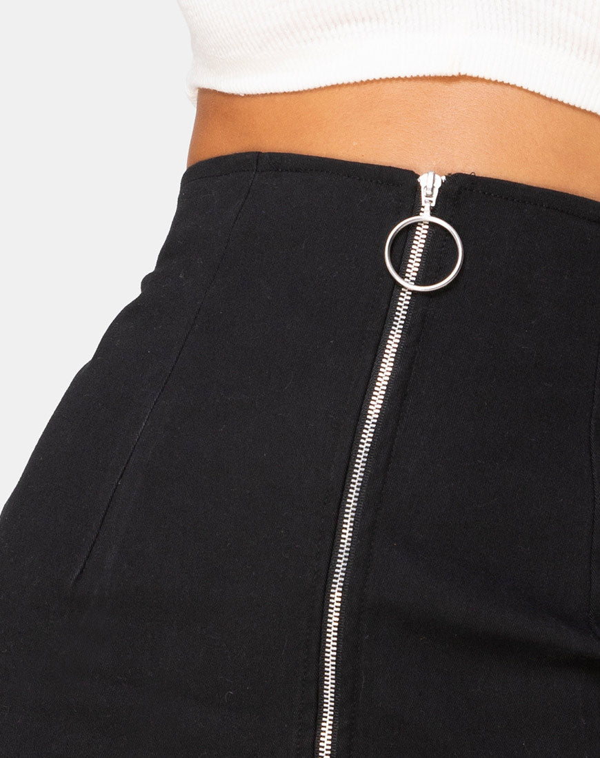 Image of Heva Bodycon Skirt in Black Twill