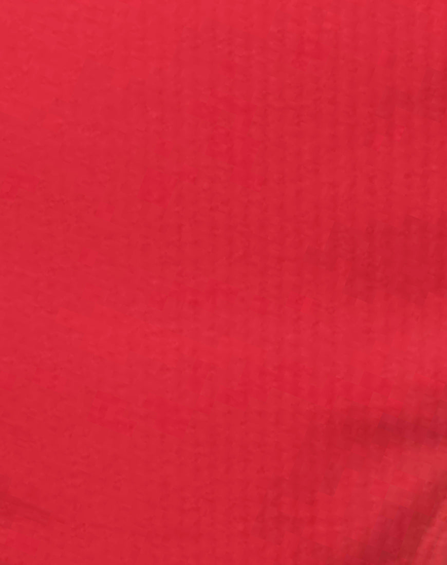 Image of High Rise Bikini Bottom in Textured Baewatch Red