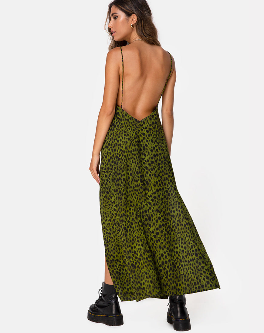 Image of Hime Maxi Dress in Cheetah Khaki