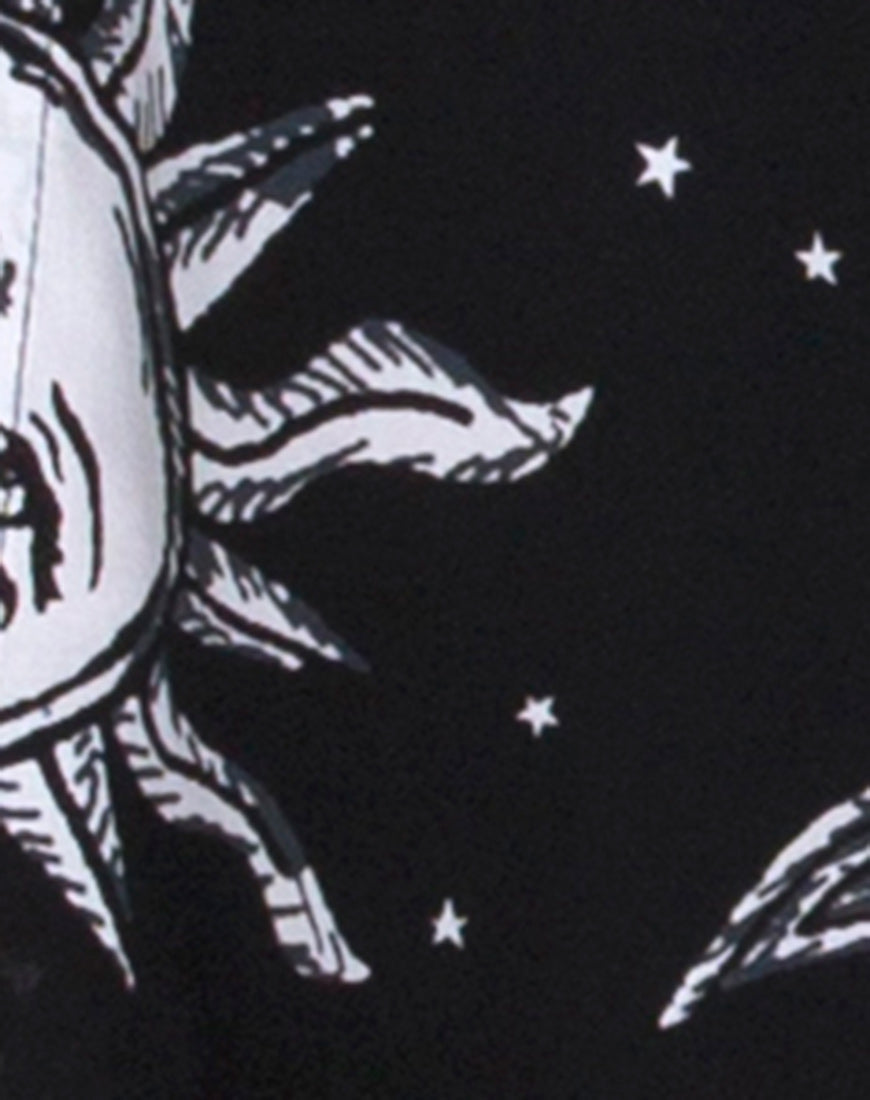 Image of Hime Maxi Dress in Oversize Sun Moon and Stars