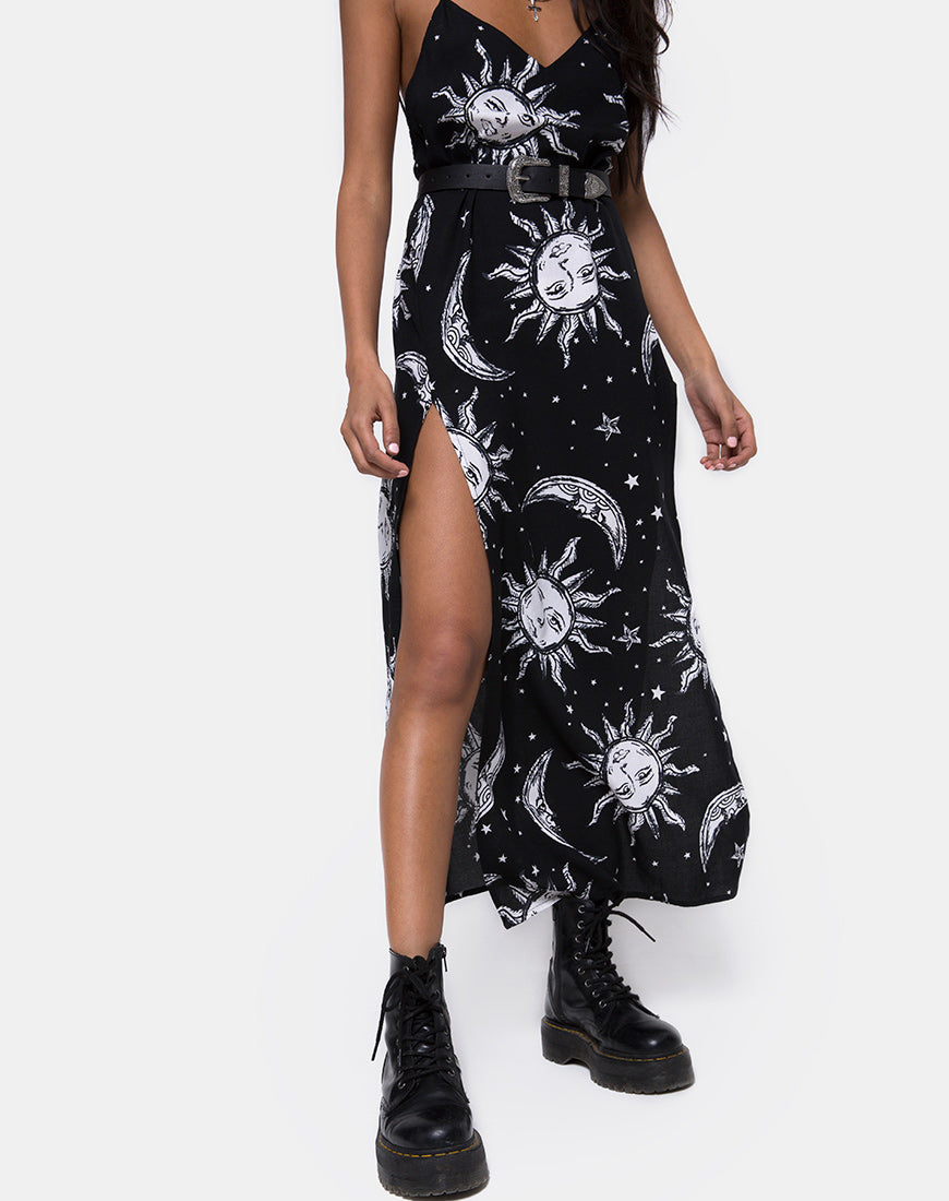 Image of Hime Maxi Dress in Oversize Sun Moon and Stars