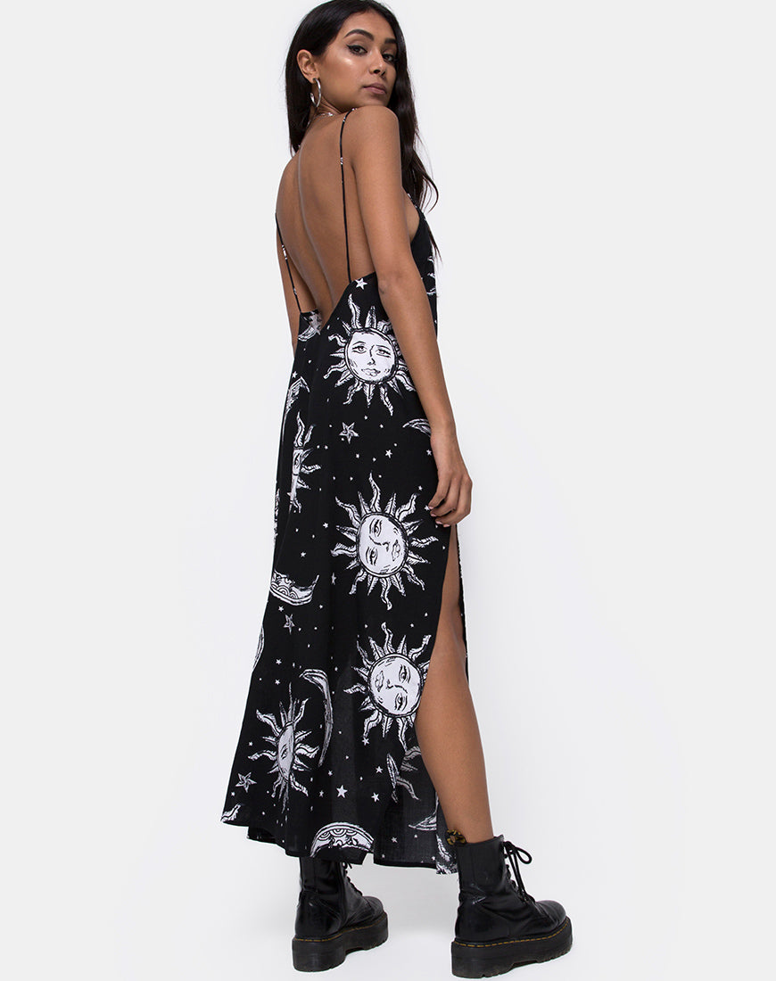 Image of Hime Maxi Dress in Oversize Sun Moon and Stars