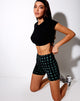 Image of Hot Pant in Hidden Charm Black and Peppermint