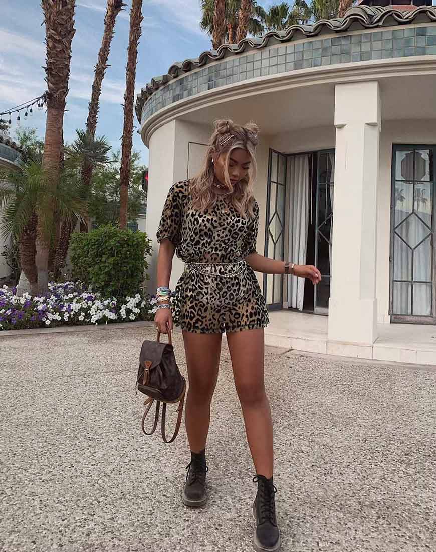 Image of Harlow Dress in Lime Animal Flock