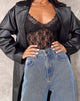 Image of Yenika Crop Top in Black Lace Small Flower Black