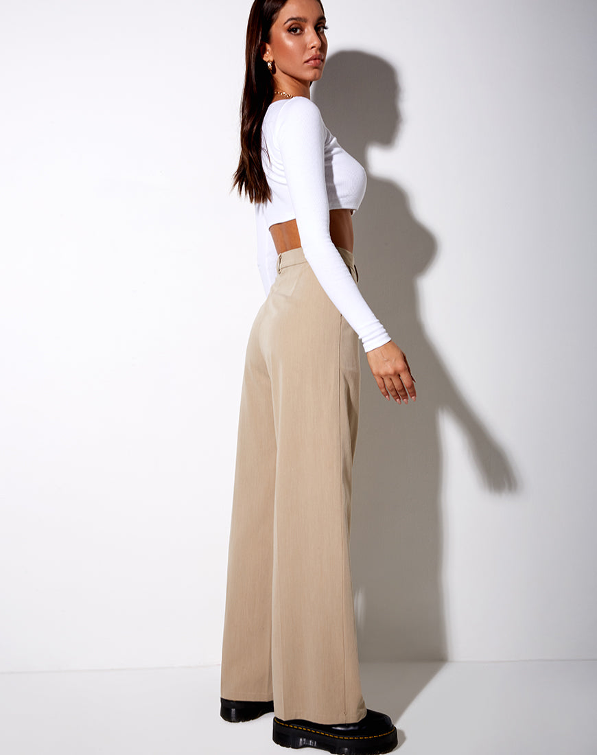 Image of Ineke Crop Top in Rib White