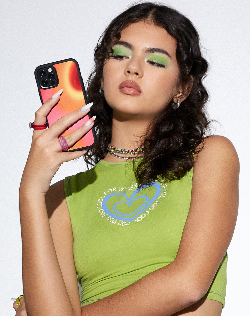 Iphone Case in Triple Orb Pink and Red