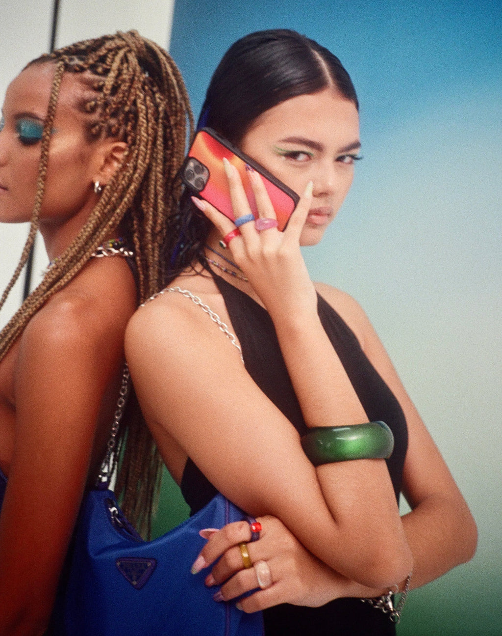 Iphone Case in Triple Orb Pink and Red