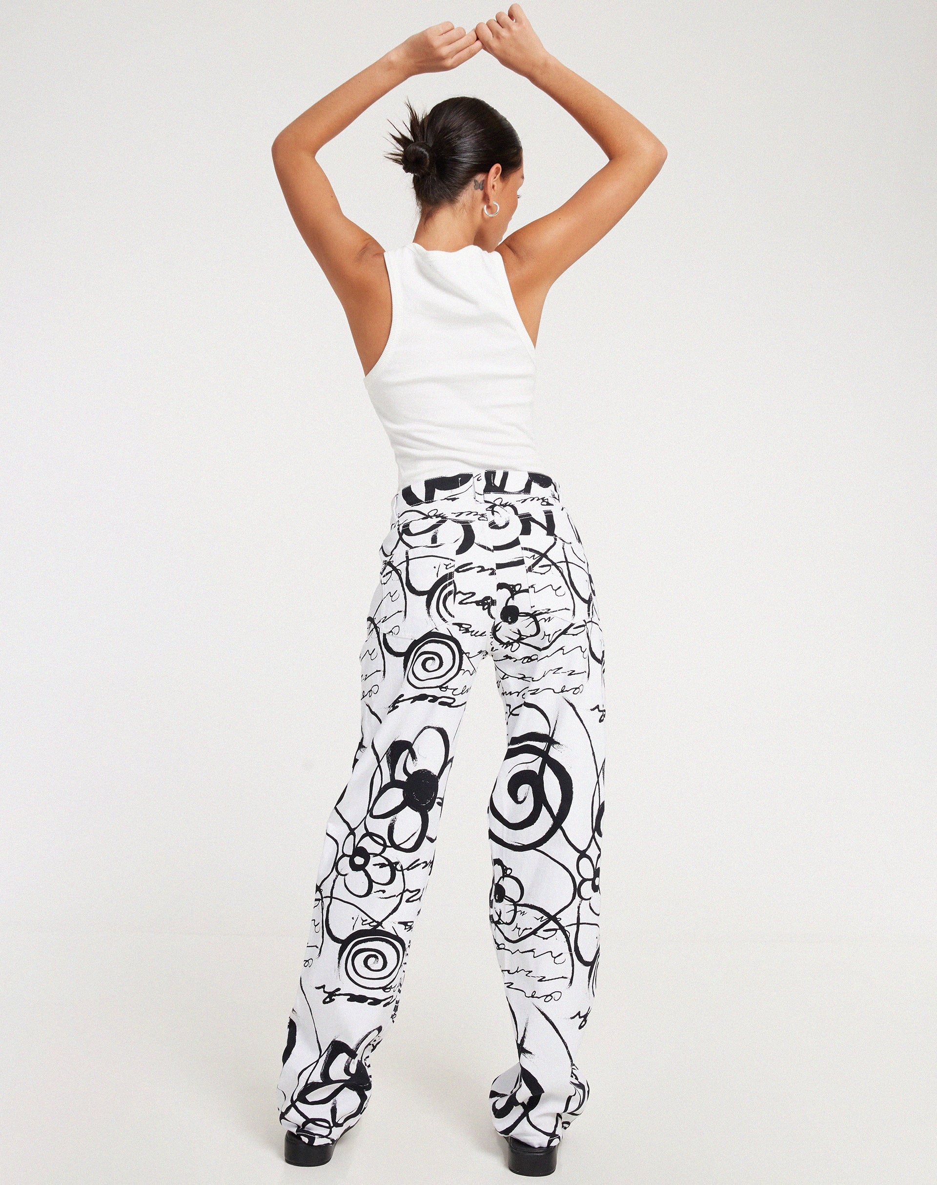 image of Parallel Jeans in Mono Doodle Black and White