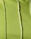 Rib Leaf Green with Ivory Stitching