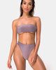 Image of Izarla Bikini Tube Top in Gunmetal Glitter