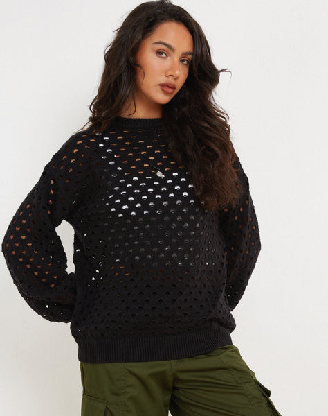 Long black jumper cheap