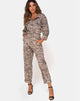 Image of Jampa Jumpsuit in Zips Zebra Taupe