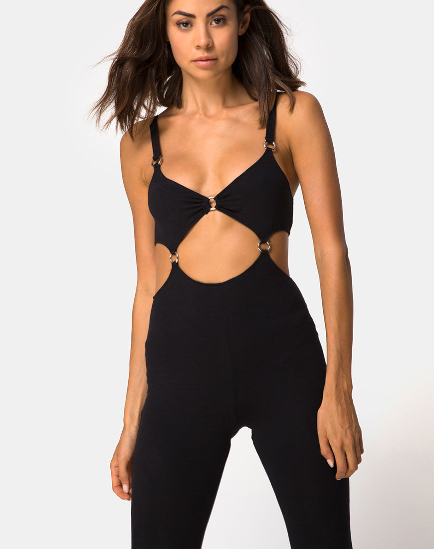 Image of Jasola Cutout Unitard in Black