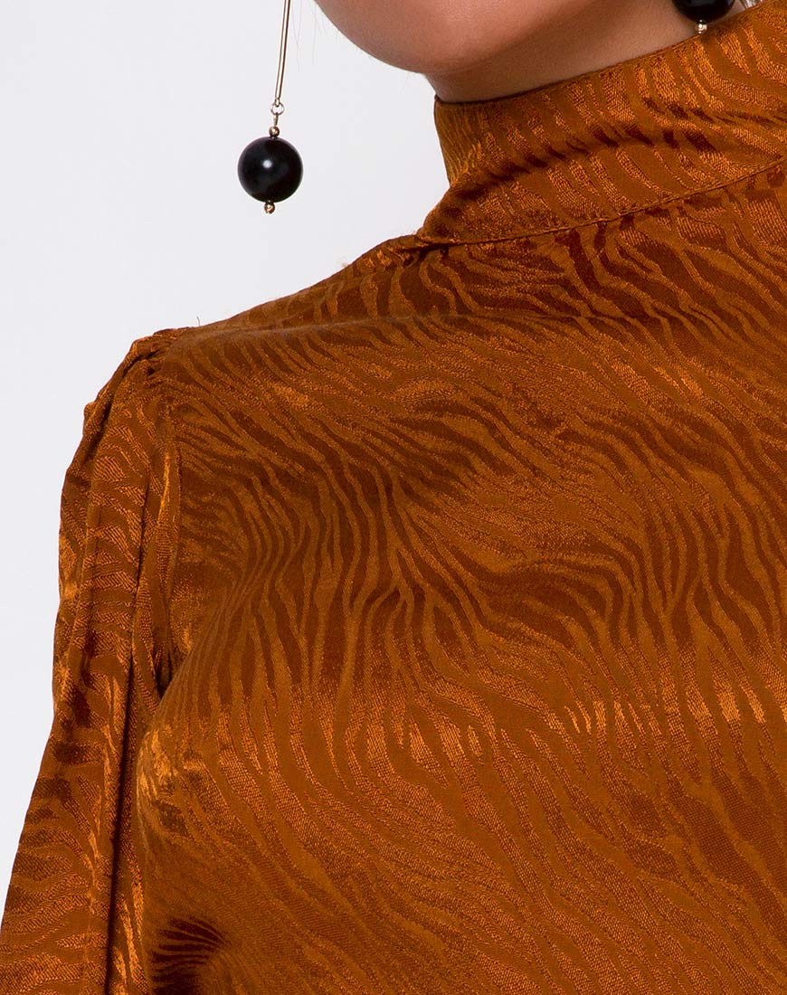 Image of Jasty Crop Top in Satin Zebra Golden Coral