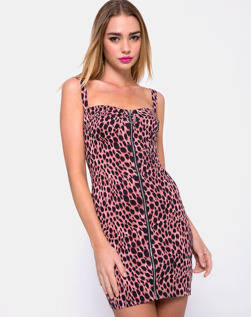 Image of Jedden Dress in Pink Cheetah