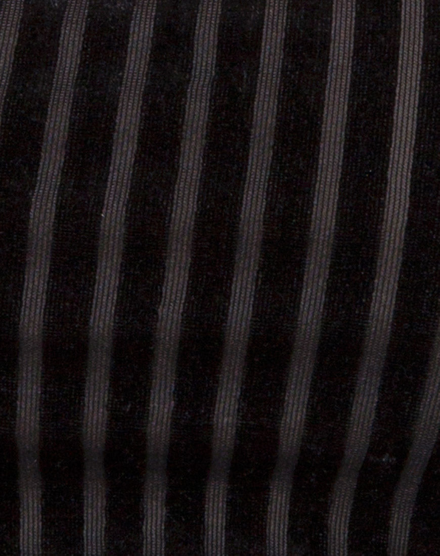 Image of Tube Top in Velvet Sheer Stripe Black  X Princess Polly