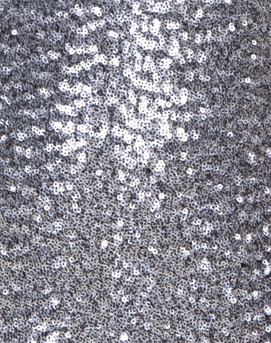 motel rocks silver sequin dress Rone Mini Dress in Silver Chrome Sequin