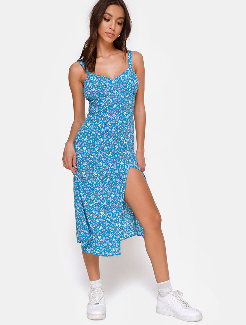 Jova Dress | Baby Blue Bloom – motelrocks.com