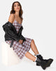 Image of Julia Maxi Dress in Grunge Check Purple