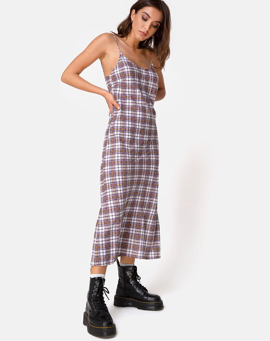 Image of Julia Maxi Dress in Grunge Check Purple